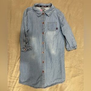Limited Too Blue Button-Up Kids Dress